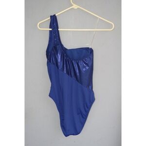 NWT Mynah Asymmetrical Women's Swimsuit‎ Blue Sparkly one strap XS